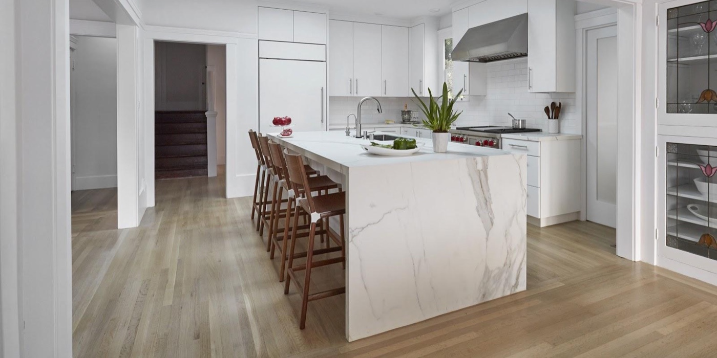 Upscale Kitchen Remodeling Trends for the East Bay Area: White Marble: Custom Kitchens by John Wilkins